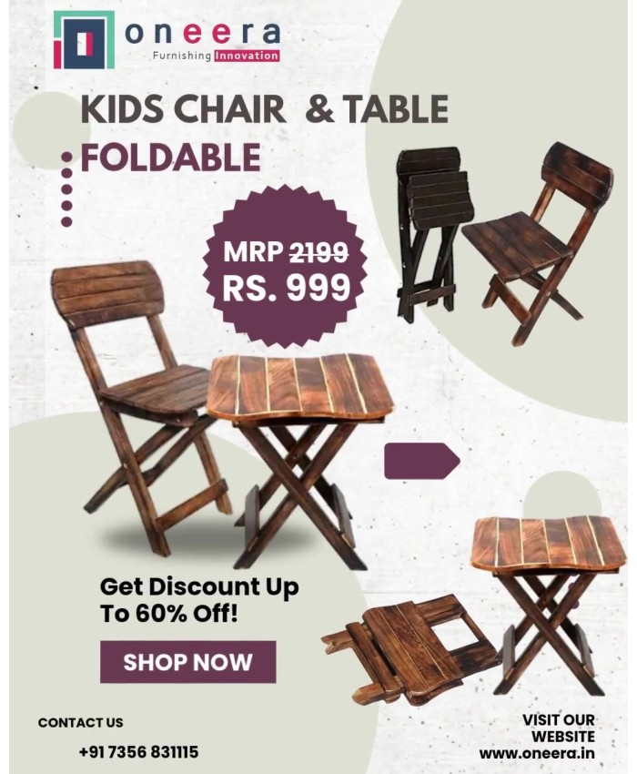Kids Chair and Table set Foldable